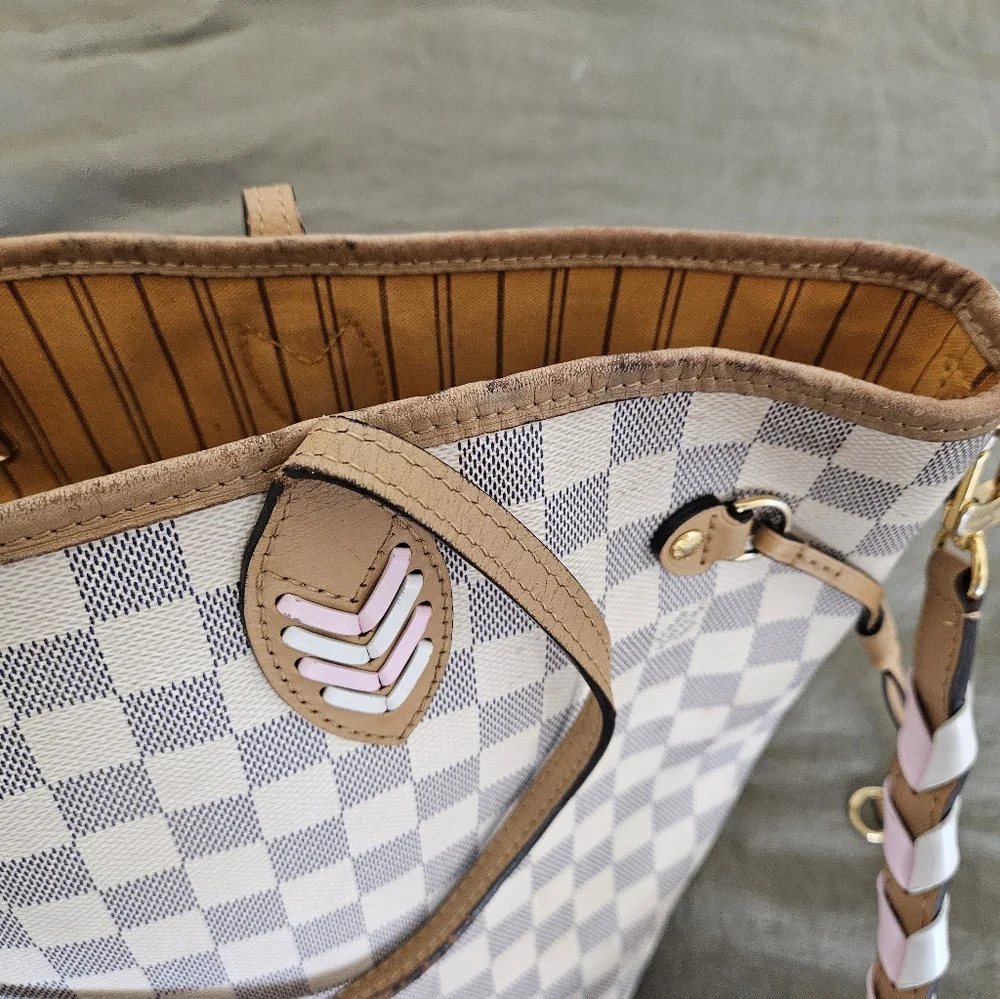 Damier Azur Braided Neverfull MM - Picture 3 of 13